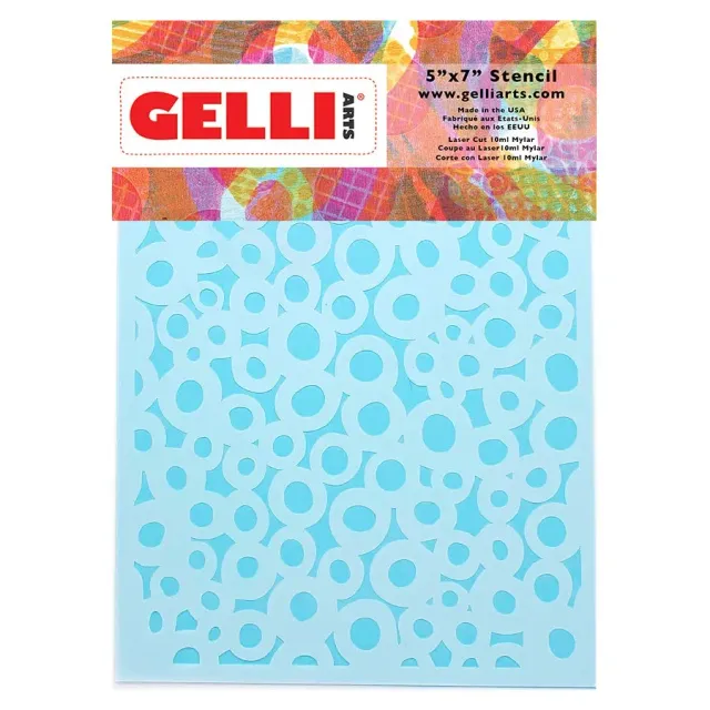 Gelli Arts stencil dot 5"x7" Marsha Valk mylar