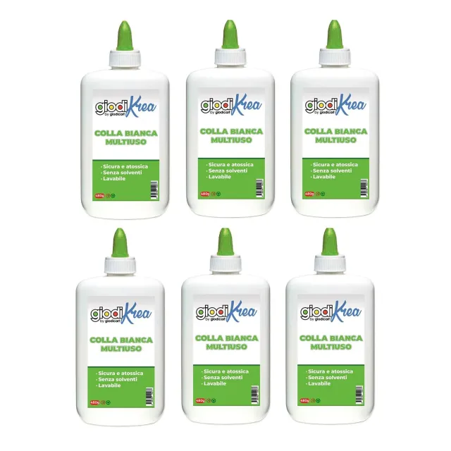 Giodicart Giodikrea colla bianca multiuso 6 flaconi 480 g