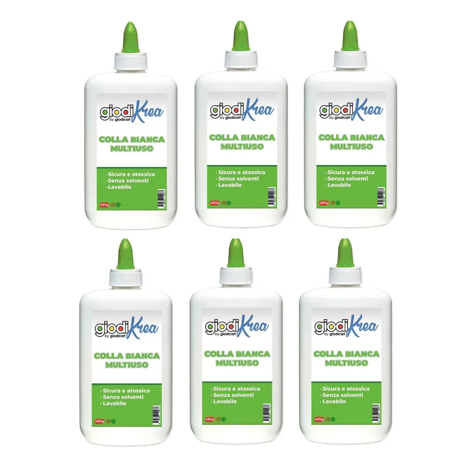 Giodicart Giodikrea colla bianca multiuso 6 flaconi 480 g