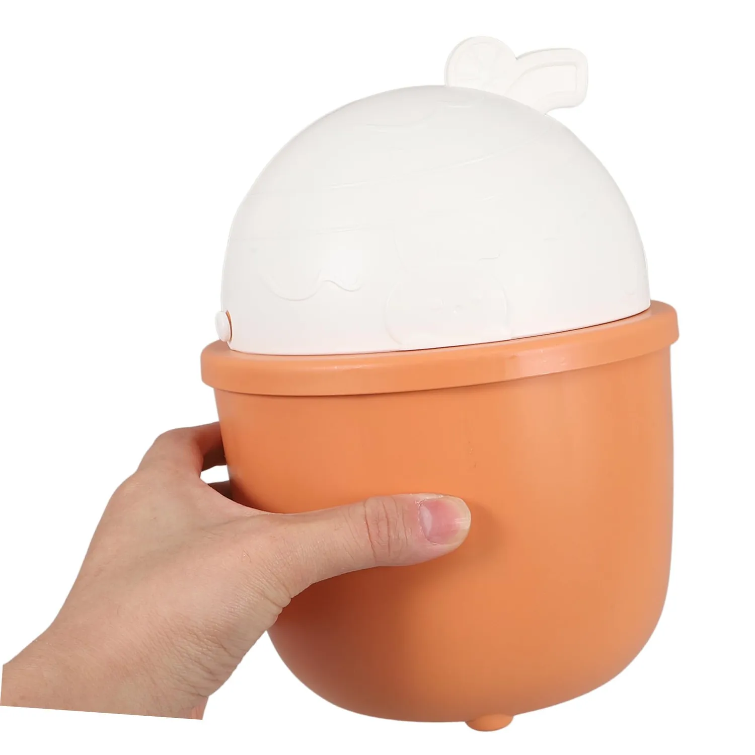 Angoily mini cestino coniglio arancia con coperchio