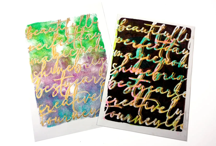 Gelli Arts Script 5x7 stencil scritte per gel printing