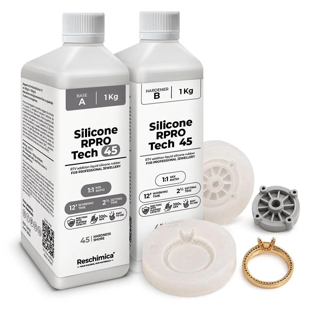 Reschimica R Pro Tech 45 gomma siliconica stampi 500 gr traslucida
