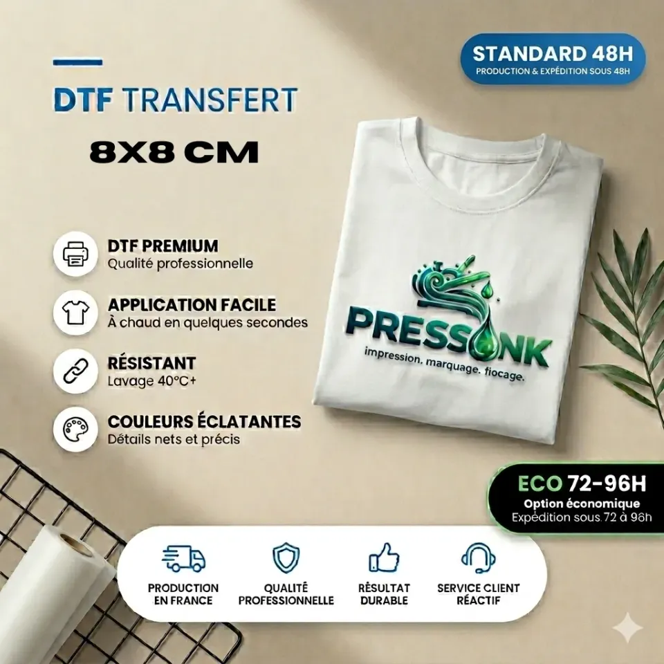 Pressink Coeur 8x8 transfer DTF standard 20 pezzi