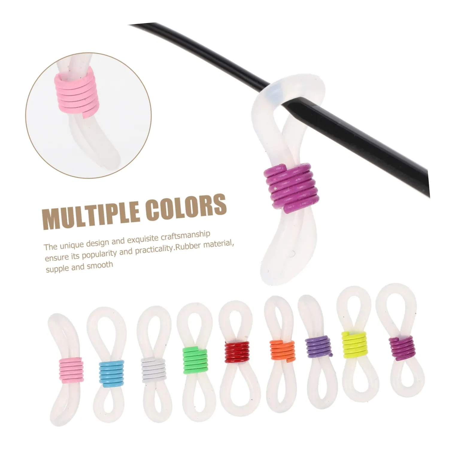 Angoily terminali gomma catenella occhiali 100 pezzi colorati
