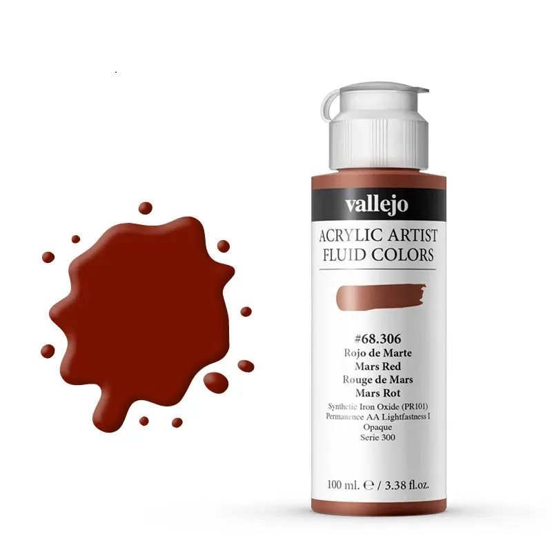 Vallejo Fluid Mars Red VAL68306 colore fluido 100ml coprente