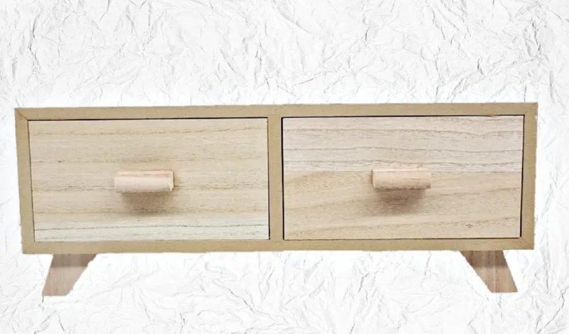 Deco Foam LG87814 mini comodino legno 2 cassetti 53 cm