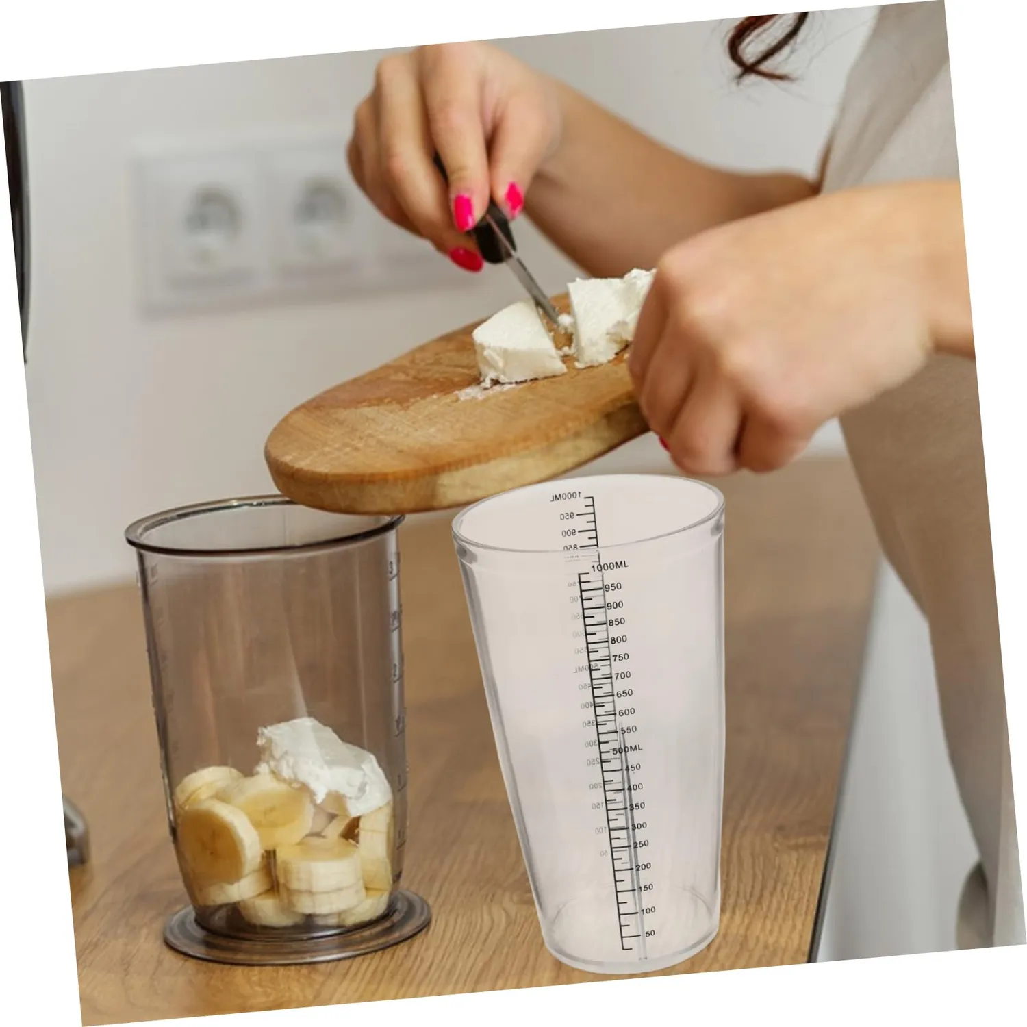 Angoily Bicchiere Graduato Trasparente 1000 ml Frullati