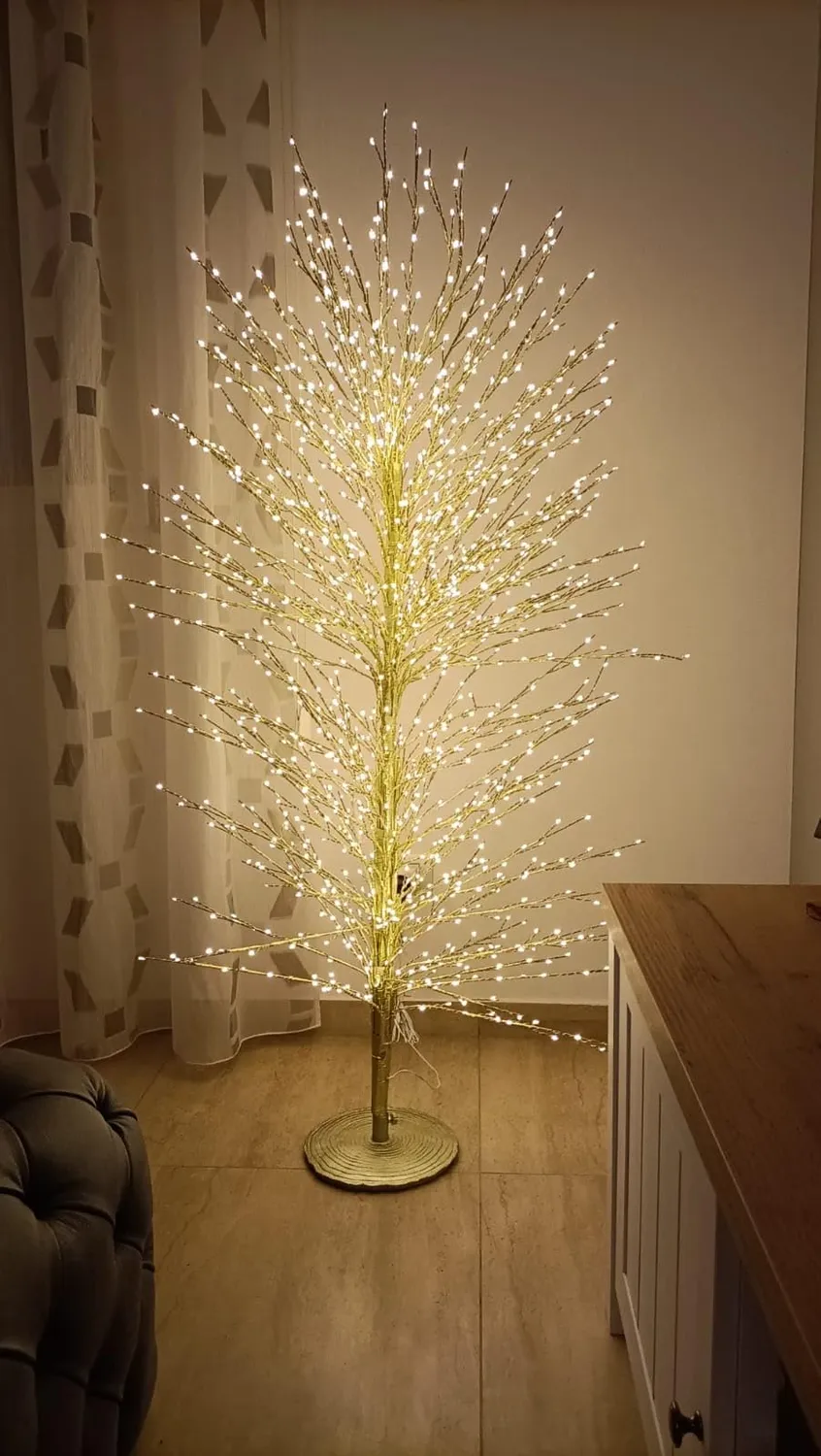 Giodicart Xmas Faggio 1500 Led albero luminoso oro 150 cm luce calda