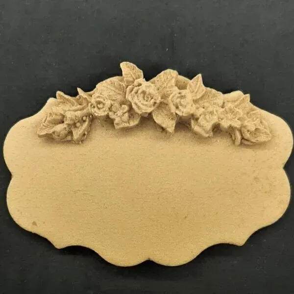 Deco Foam 0497 fregio legno targhetta 10x6,5 cm intagliato