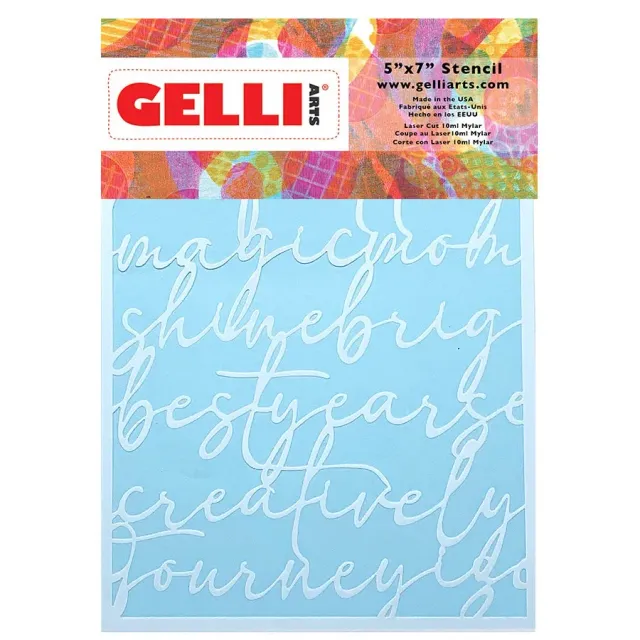 Gelli Arts Script 5x7 stencil scritte per gel printing