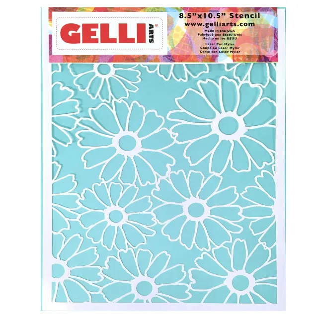 Gelli Arts Flower Stencil 8x10 stencil floreale riutilizzabile