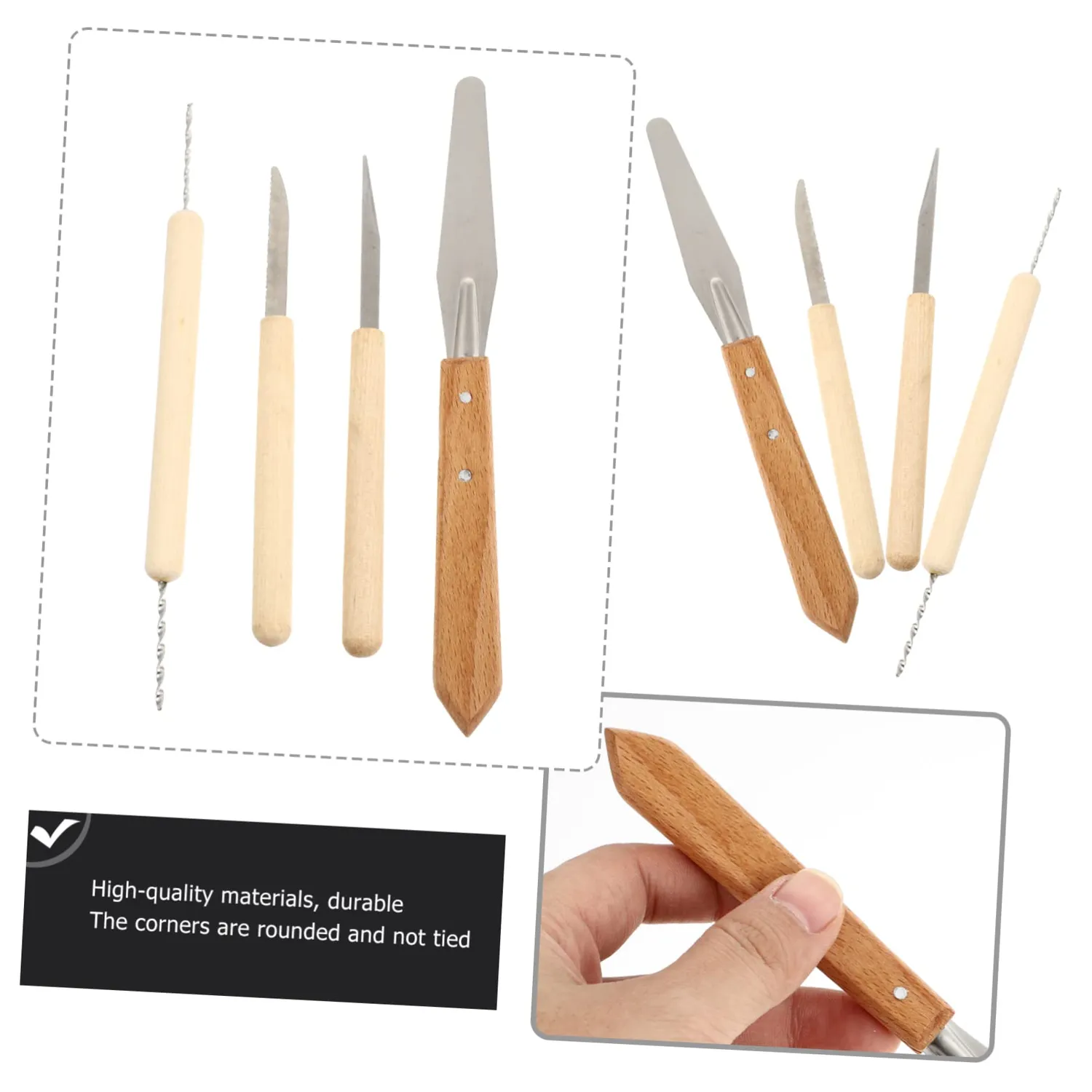 Angoily Strumento Intaglio Argilla kit ceramica 1 set marrone