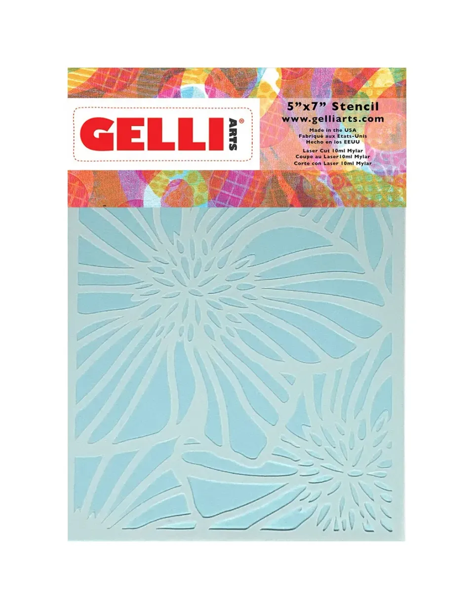 Gelli Arts Hellebore stencil fiori 5x7 in mylar riutilizzabile