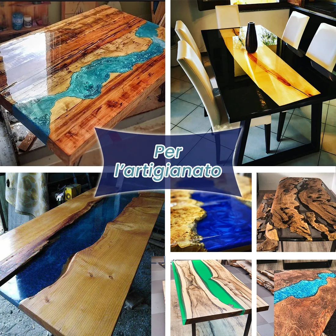 Naturesin EPOXYTABLE 5-FIVE Kit Tavolo Legno Resina 9 kg