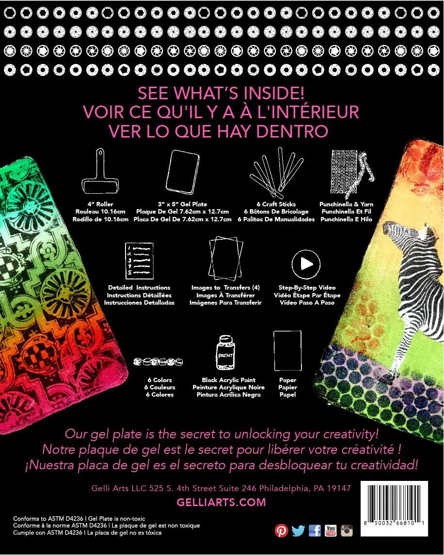 Gelli Arts Image Transfer kit stampa gel con piastra e video