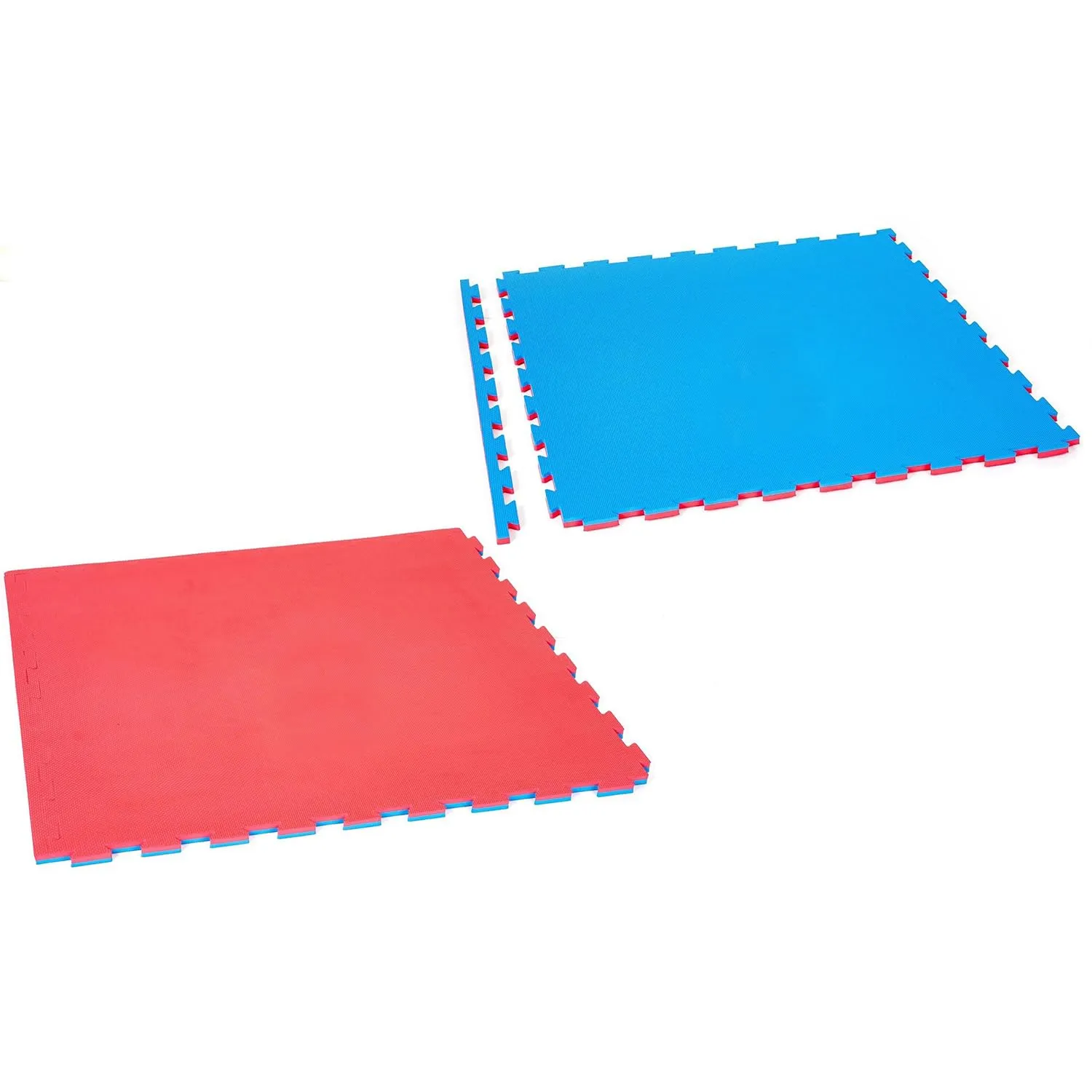 Giodicart tappeto esercizi reversibile 100x100 set 2 pz rosso blu