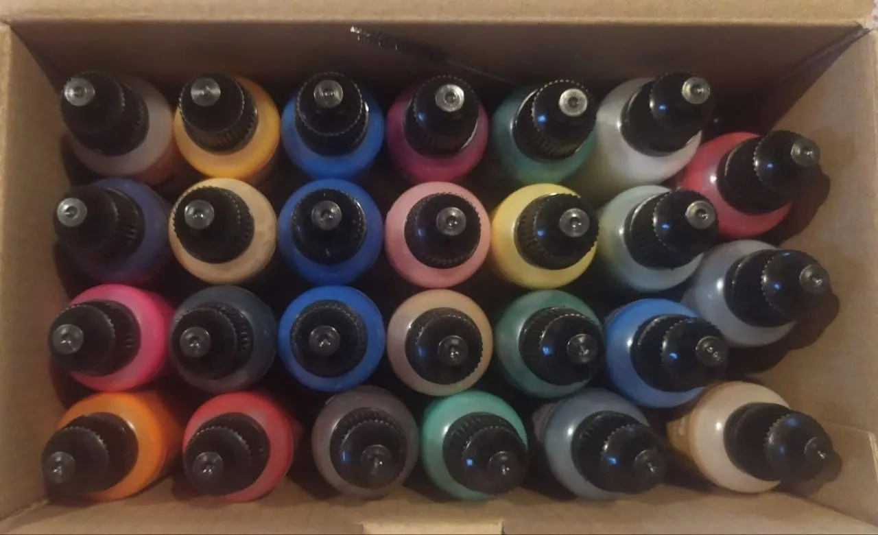 Sigwong Set 26 Colori Acrilici per Aerografo 20ml metallizzati