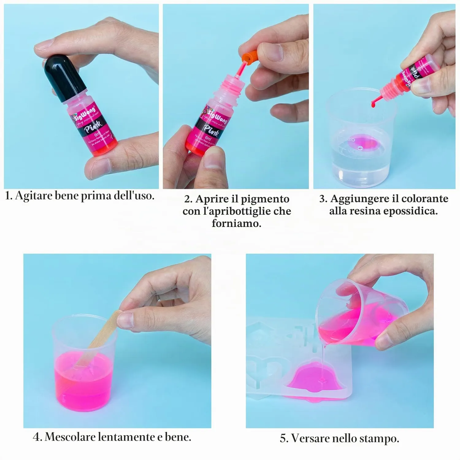 Sigwong pigmenti resina epossidica 36x6 ml