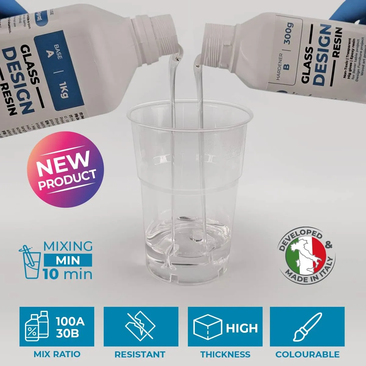 Reschimica Glass Design Resin resina epossidica 1,3 kg