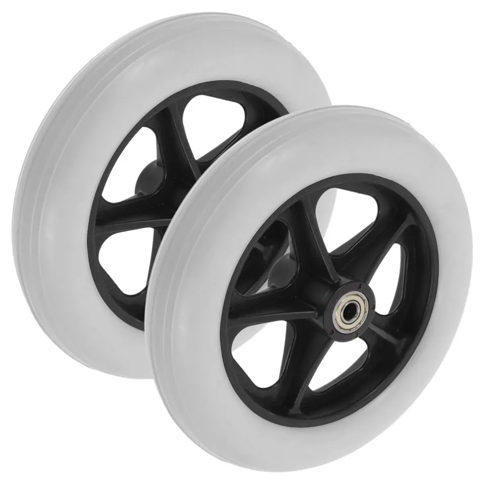 Angoily ruote anteriori sedia a rotelle PVC 2 pezzi grigio