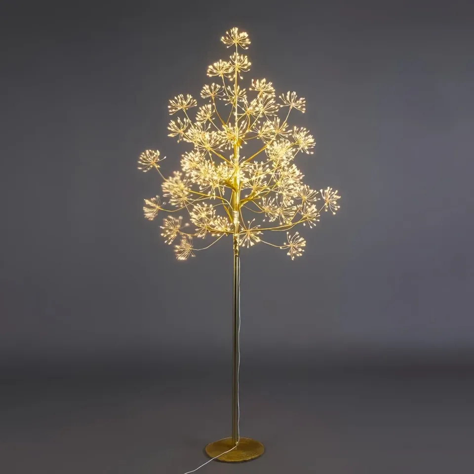 Giodicart Faggio albero Natale luminoso 180 cm oro 1568 LED