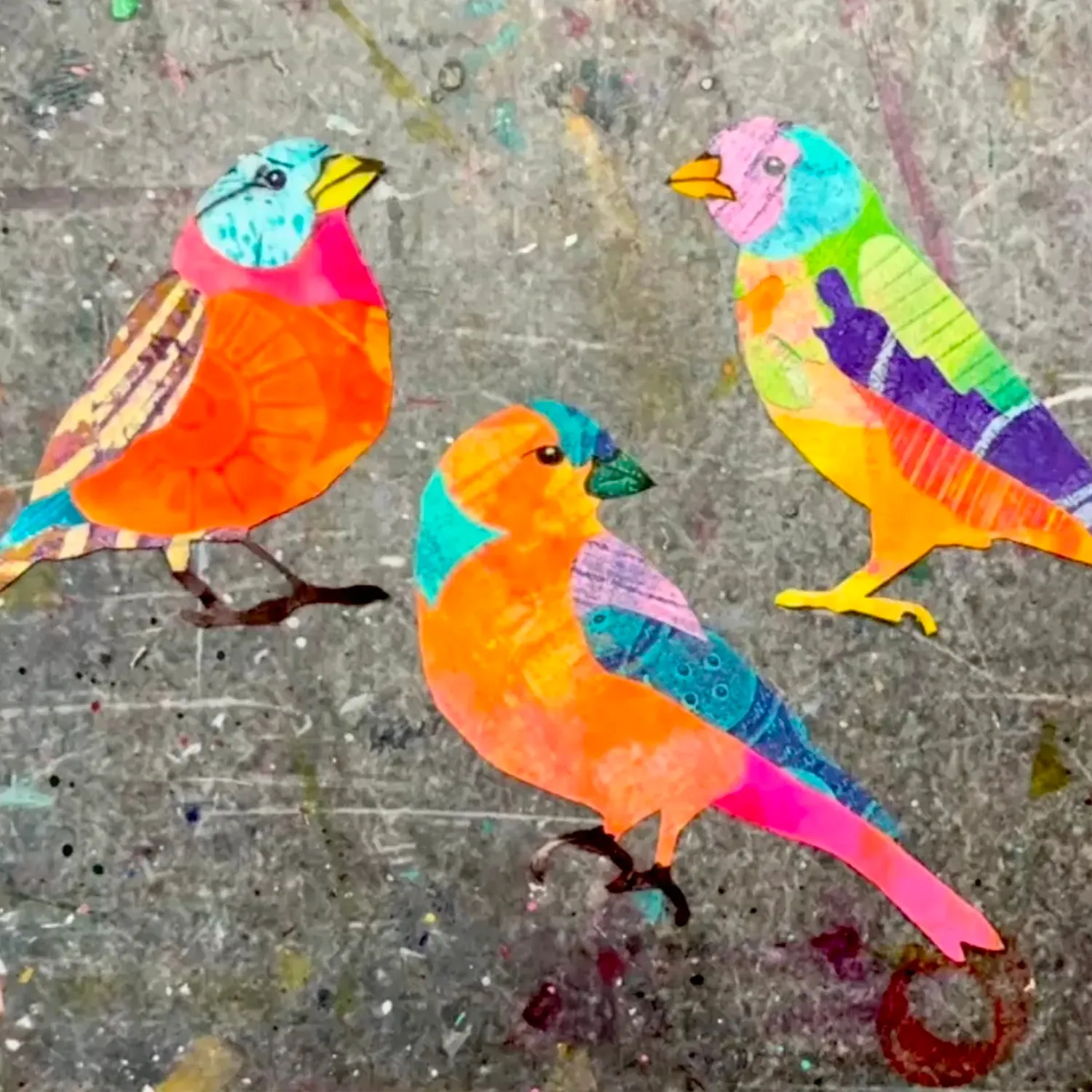 Gelli Arts Colors in Flight set collage piastra 6x6