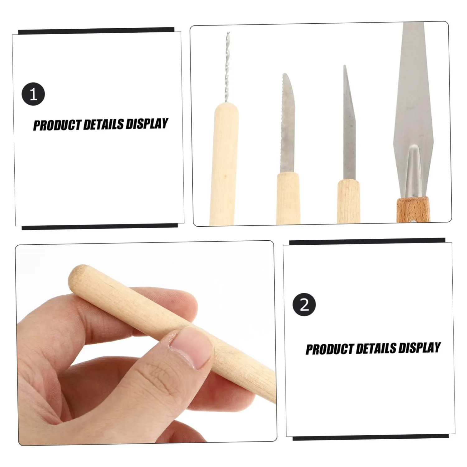 Angoily Strumento Intaglio Argilla kit ceramica 1 set marrone