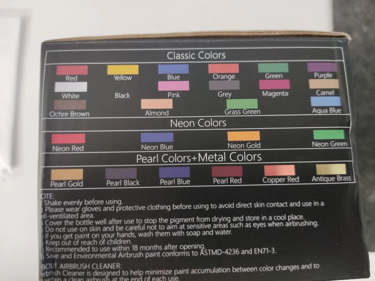 Sigwong Set 26 Colori Acrilici per Aerografo 20ml metallizzati