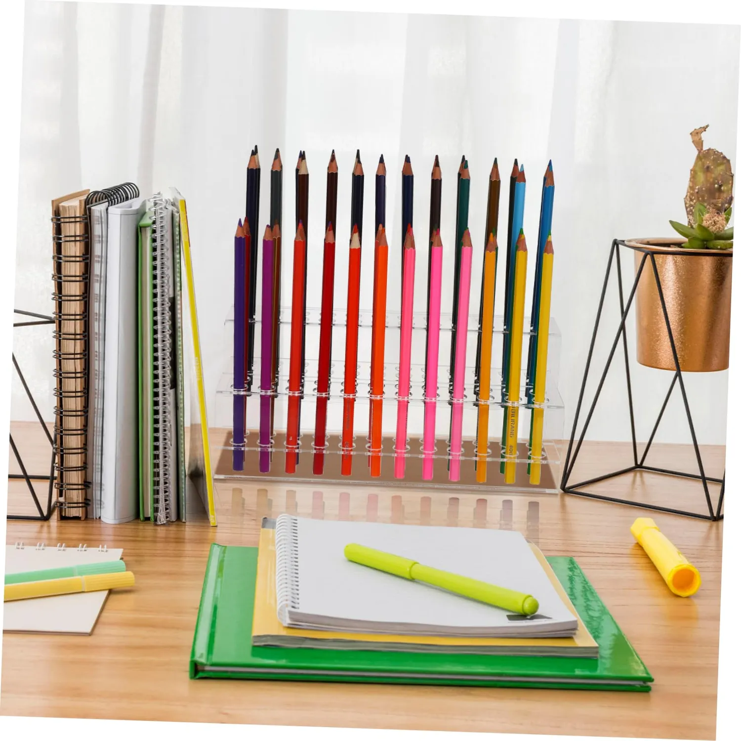 Angoily Organizer Portapenne Acrilico 48 Posti Trasparente