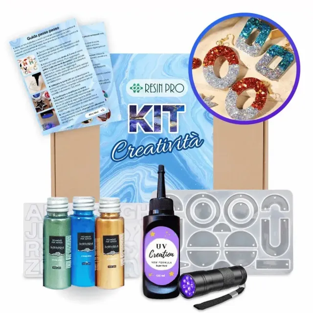 Naturesin UV kit gioielli resina 100 ml torcia alfabeto