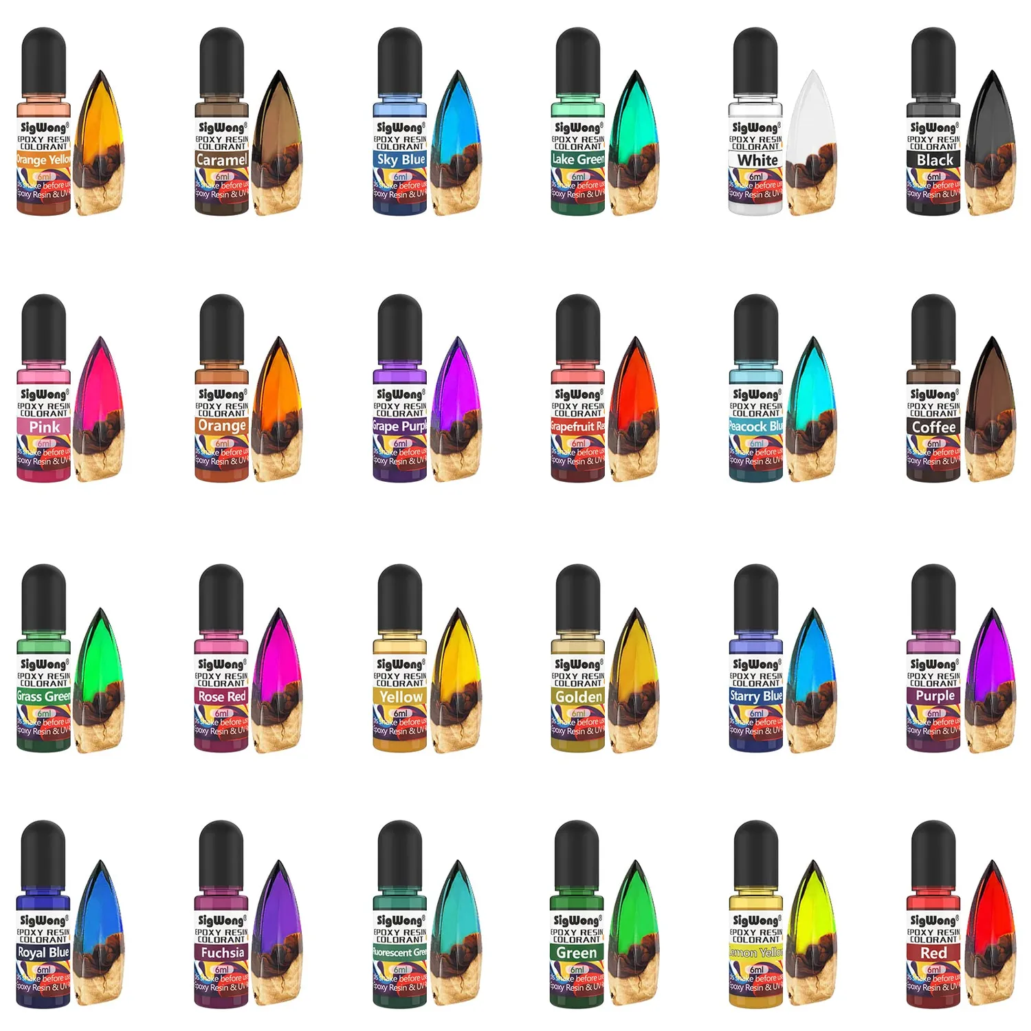 Sigwong Pigmenti Resina Epossidica Liquidi 24x6 ml