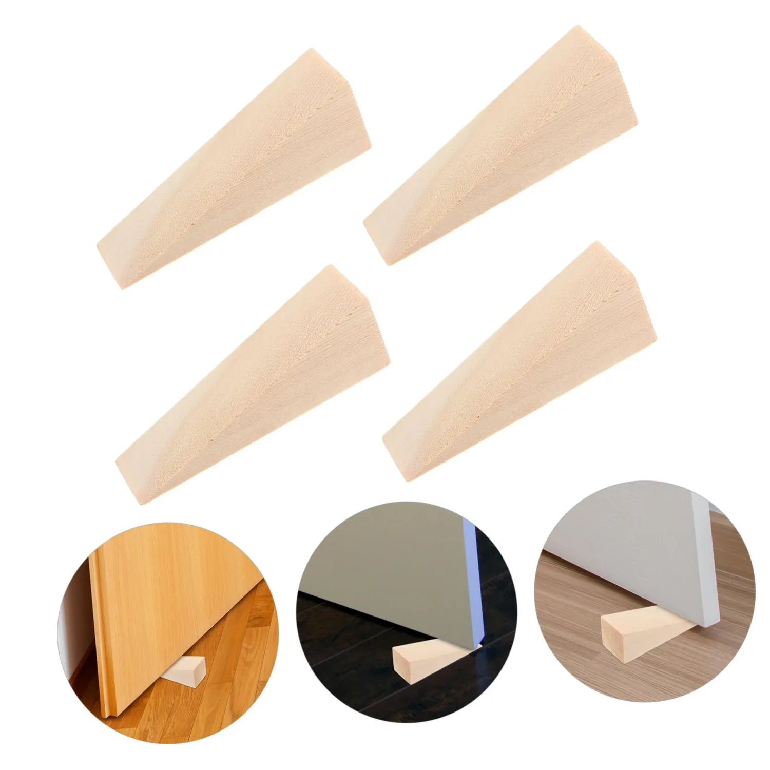 Angoily Fermaporta in legno a cuneo 4 pezzi resistenti