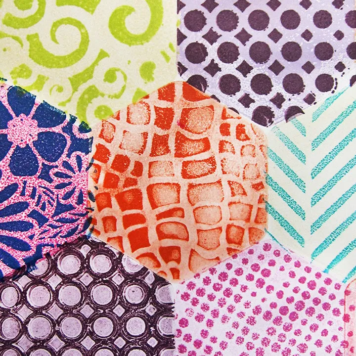 Gelli Arts Minis set 3 lastre gel ovale rettangolo esagono