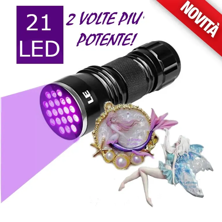 Naturesin Torcia UV Portatile Nera 21W 21 LED