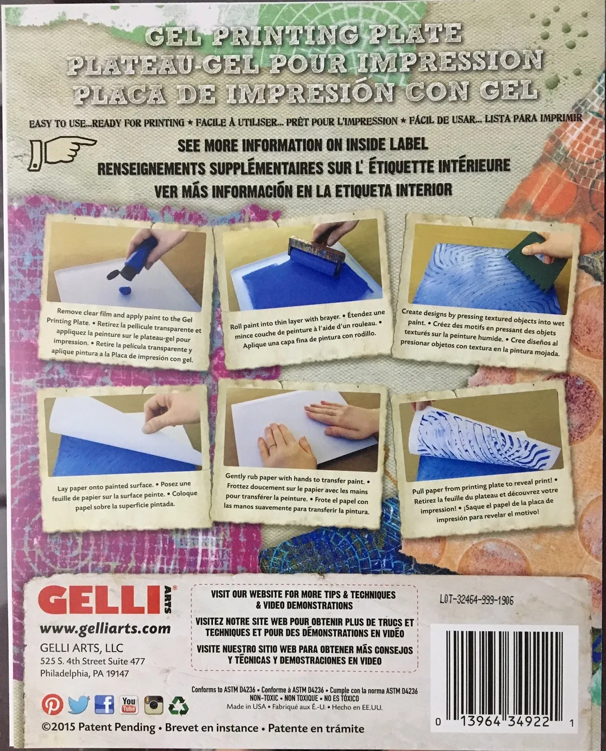 Gelli Arts piastra gel 8x10 stampa senza pressa