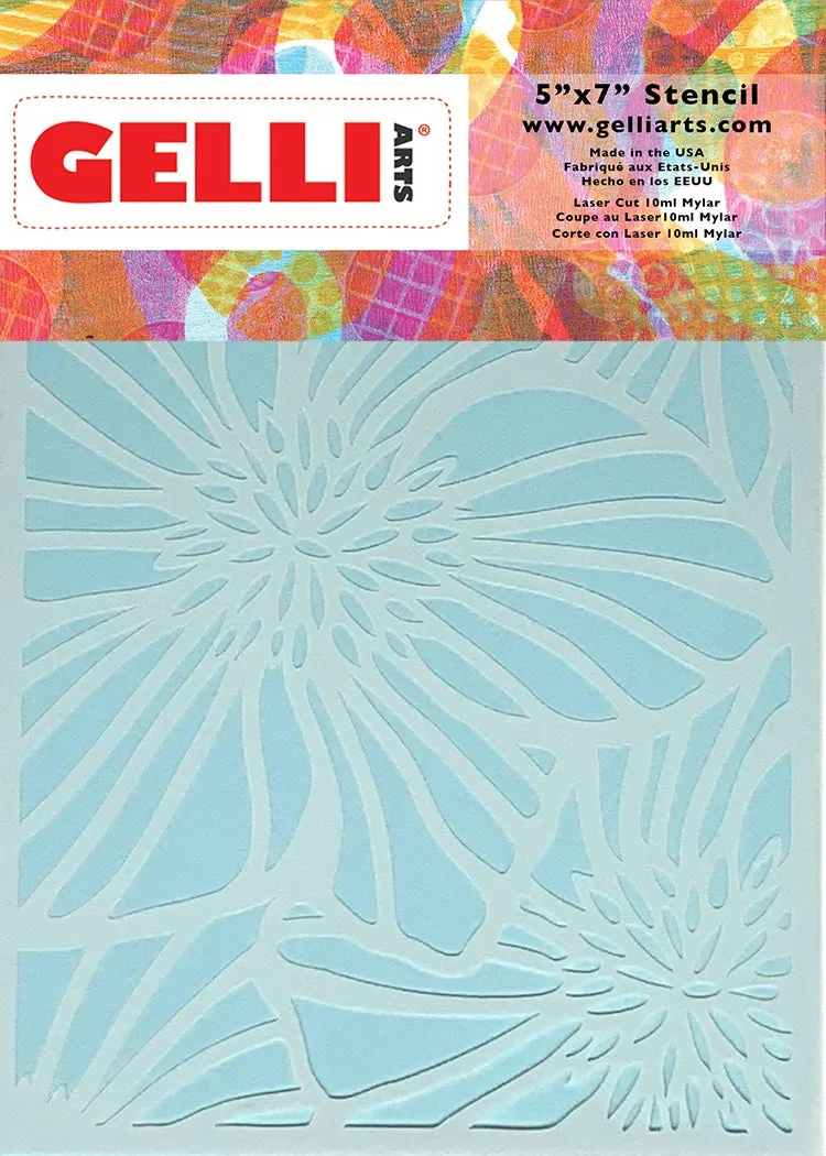 Gelli Arts Hellebore stencil fiori 5x7 in mylar riutilizzabile