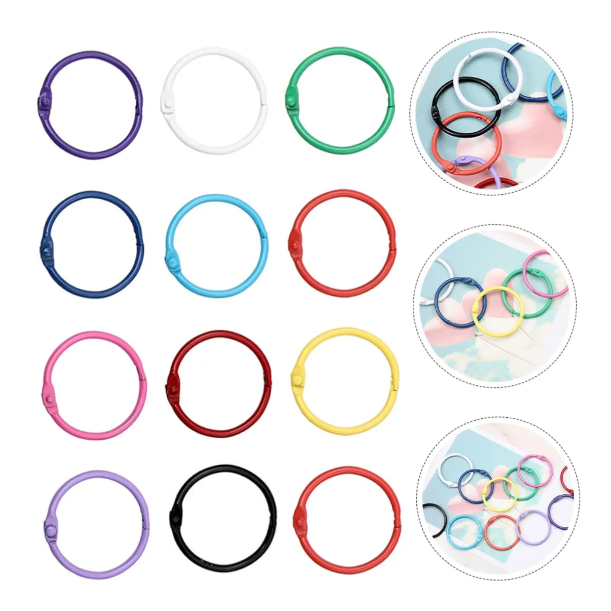 Angoily Anelli Portachiavi Metallo 70 Pezzi Colori Misti Resistenti
