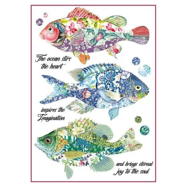 Decofoam Pesci carta di riso A4 28gr decoupage