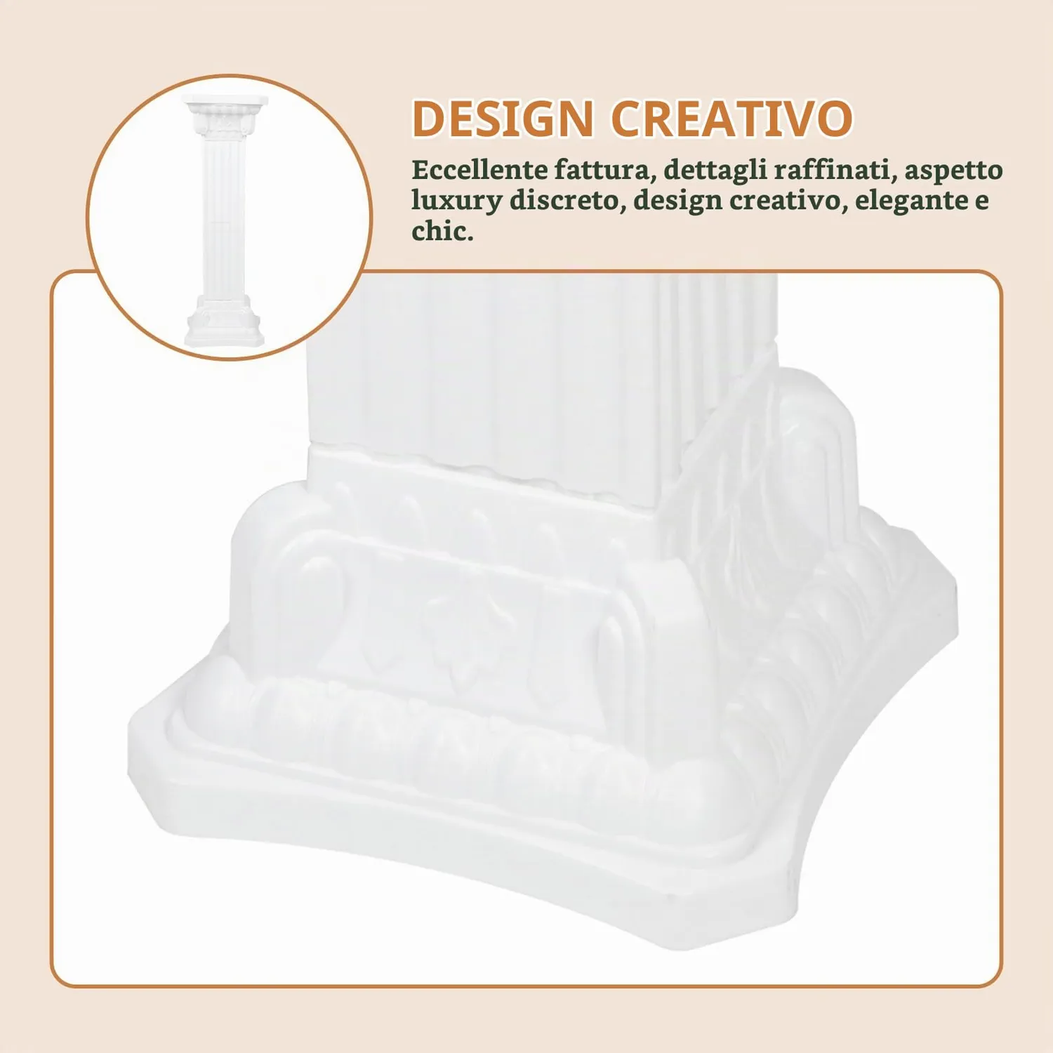 Angoily Colonna Romana portafiori decorativa bianca