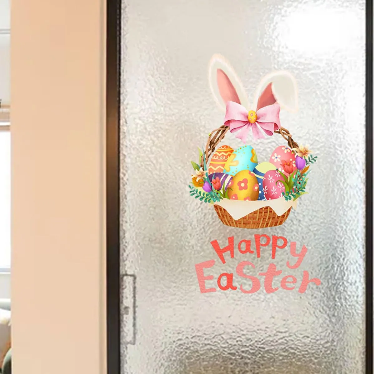 Angoily Vetrofanie Pasqua Coniglio Adesivi Finestre PVC