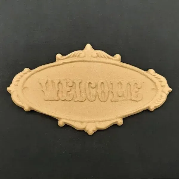 Deco Foam 1039 targhetta legno Welcome 20x12 cm intagliata