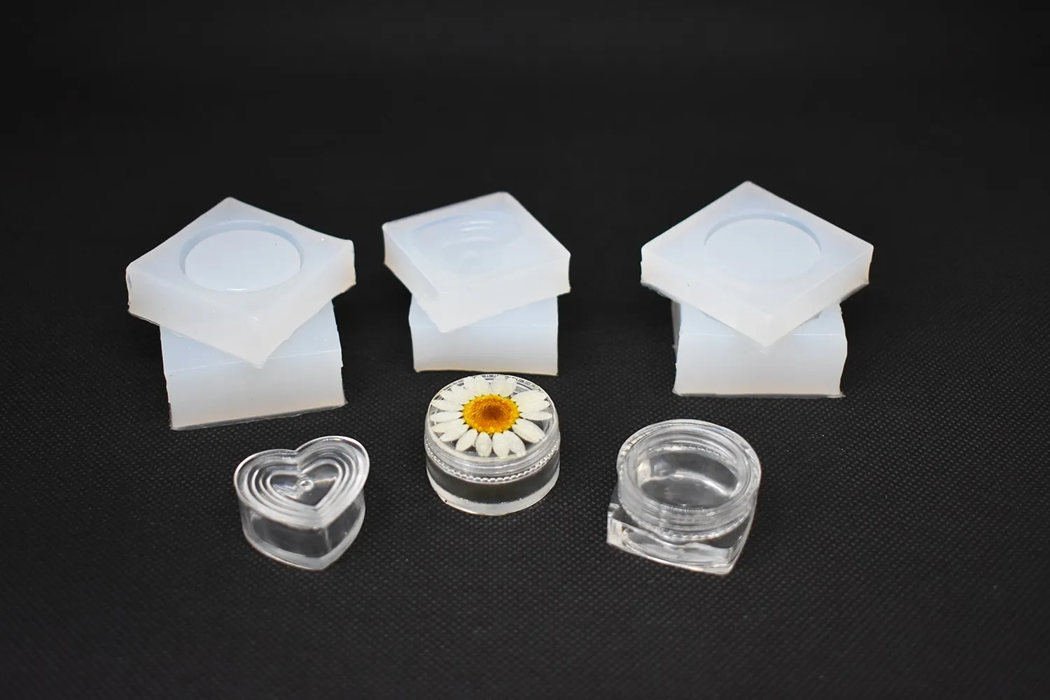 Naturesin set 3 stampi cofanetti portagioie silicone 4 cm