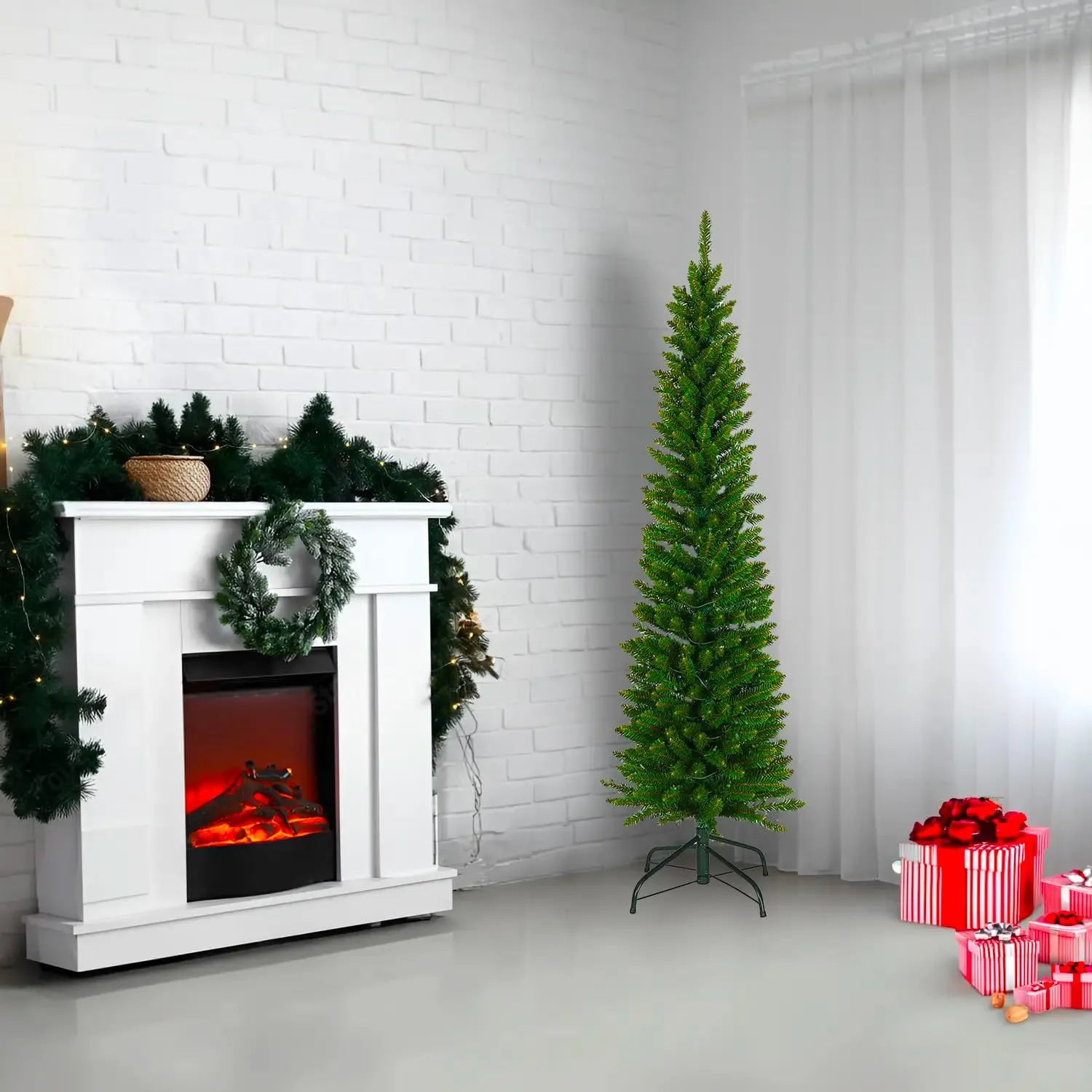 Giodicart Peak Tree 180 cm albero Natale slim artificiale 392 rami