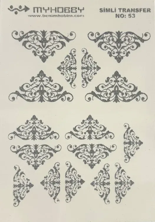 Deco Foam 53 carta di riso argento glitter 25x18cm
