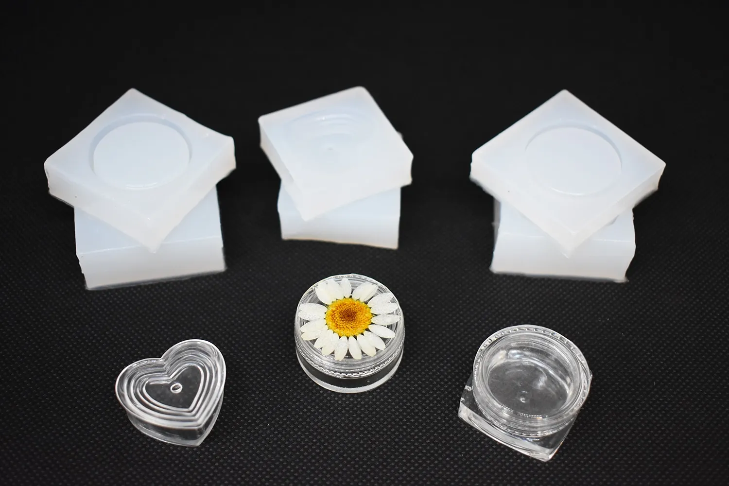 Naturesin set 3 stampi cofanetti portagioie silicone 4 cm