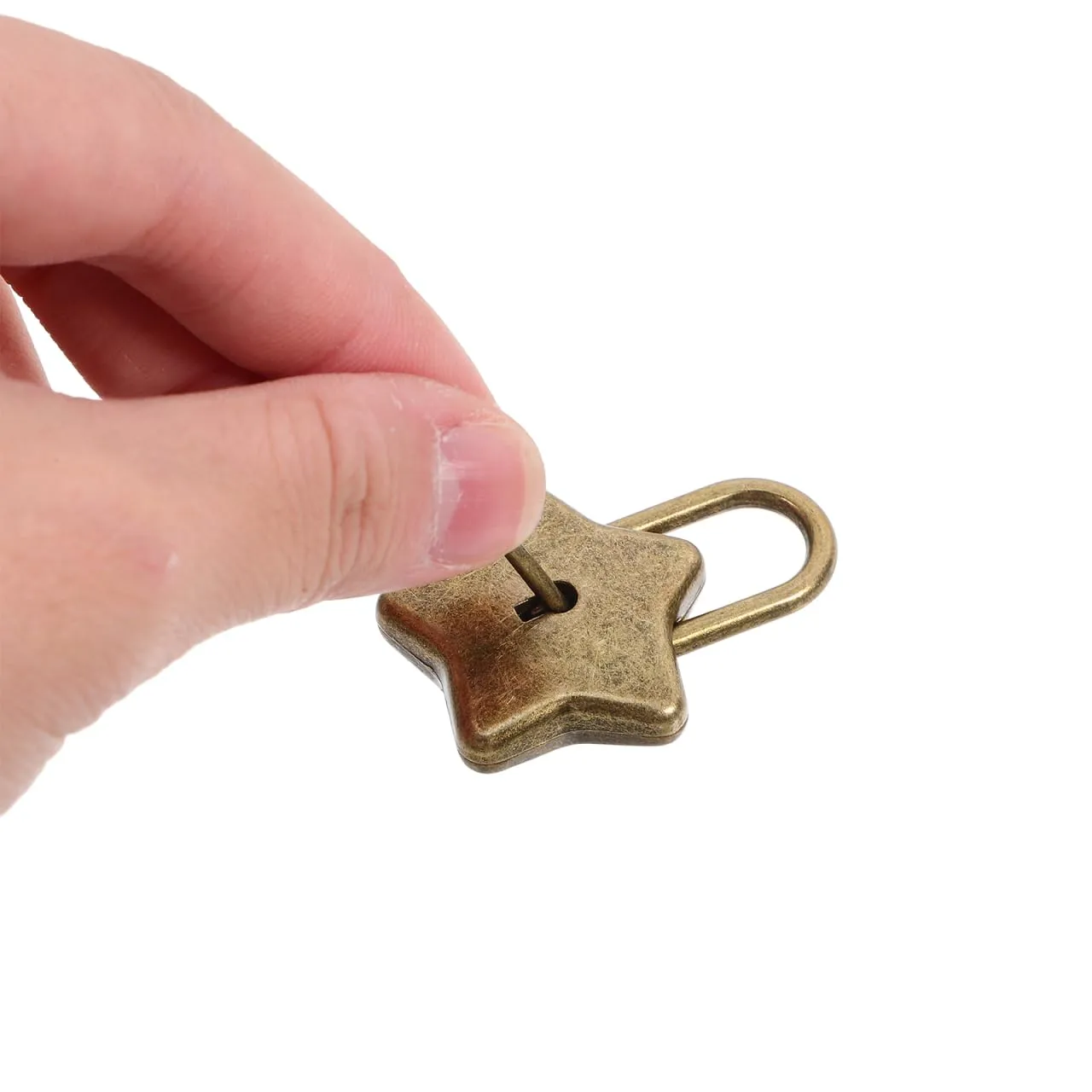 Angoily Lucchetto Stella 5 Punte Mini con Chiave Argento