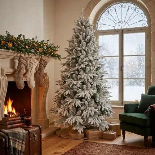 GIODICART Nevira albero di Natale innevato 210 cm