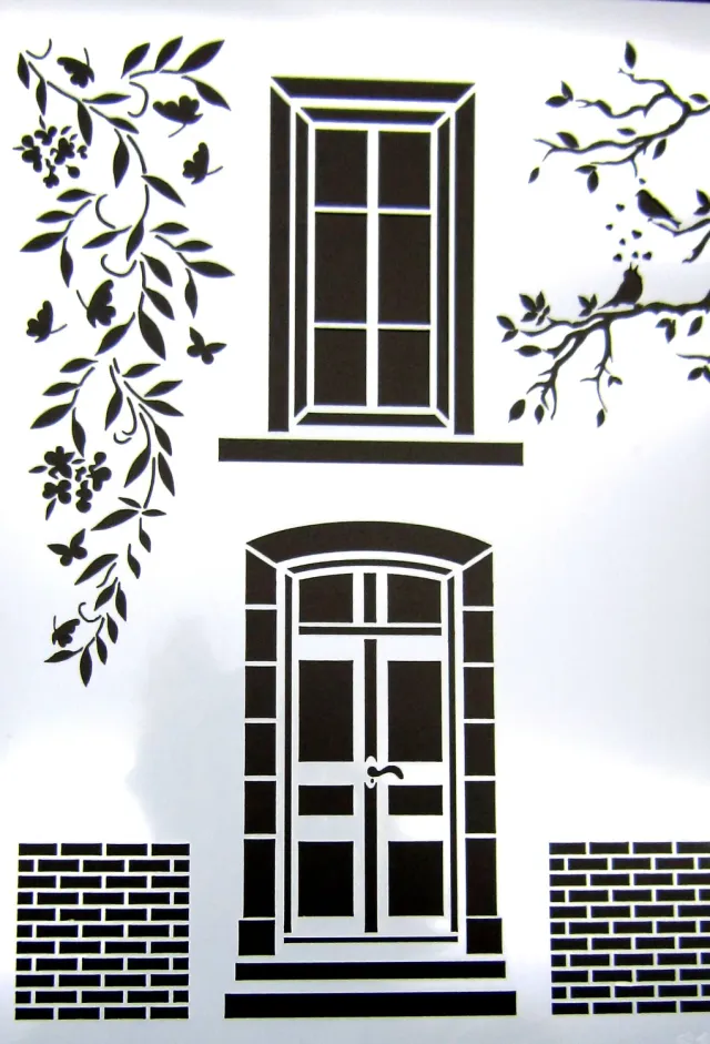 Deco Foam S181 stencil casa 30x21 cm motivo casa