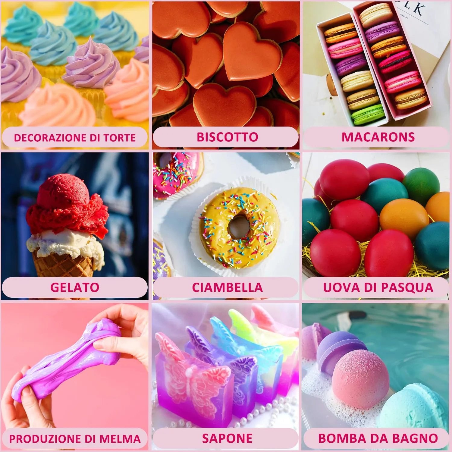 Sigwong 14 coloranti alimentari liquidi 6 ml assortiti