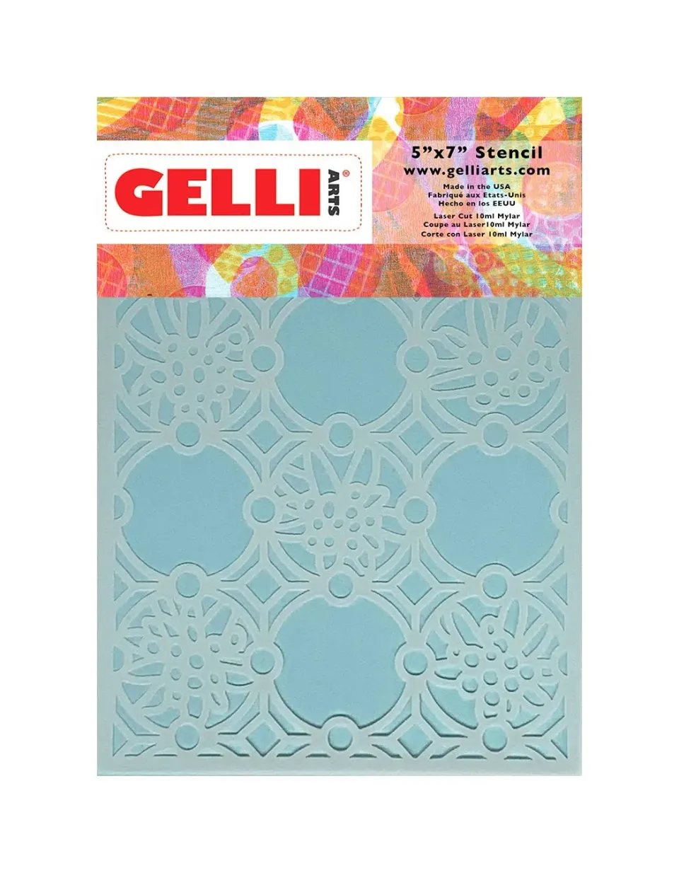 Gelli Arts Edelweiss stencil Marsha Valk 13x18 cm fiori